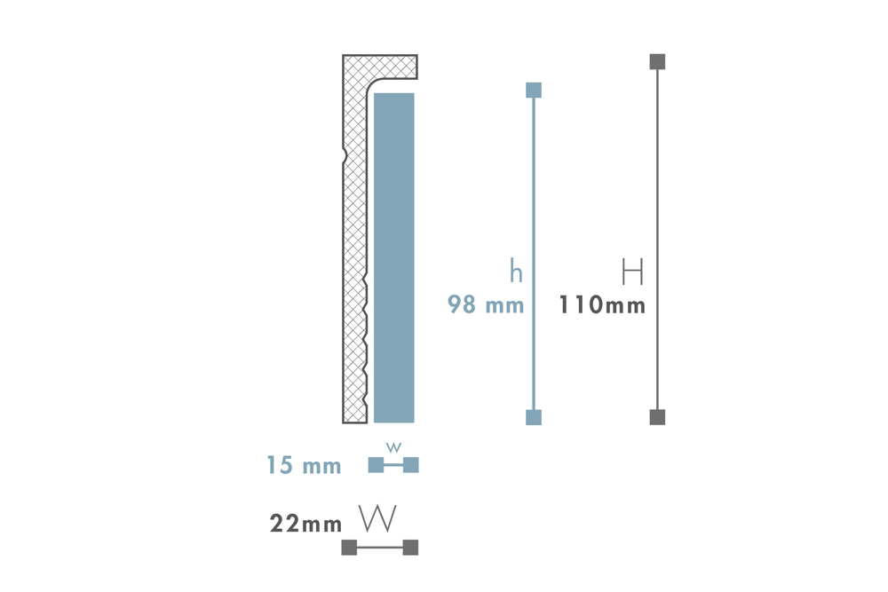 Surplinthe Polystyrène WALLSTYL CF2 110x22mm 2m