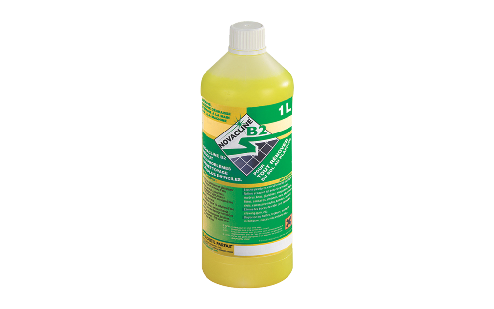 Flacon de dégraissant universel Novacline B2 en pulvérisateur 1L pour nettoyage professionnel.