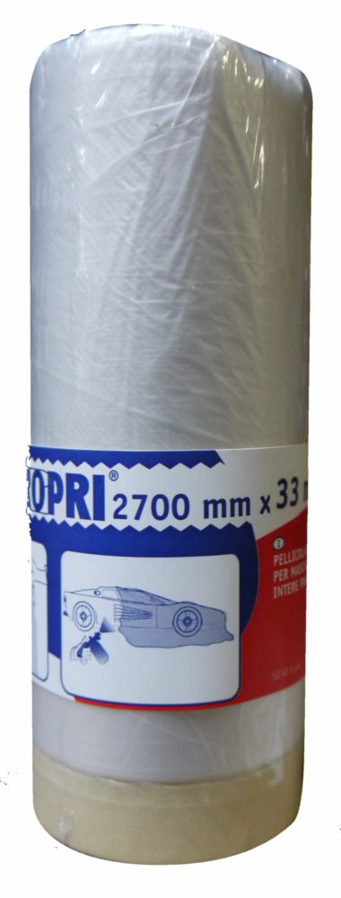 Adhésif Tablier de Masquage et Protection 2700 mm x 33 m en rouleau pour travaux de peinture