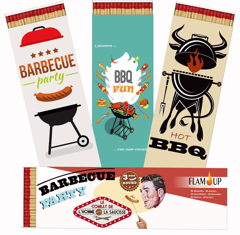 Allumettes géantes en bois de 19 cm pour barbecue et cheminée, boîte de 40 pièces