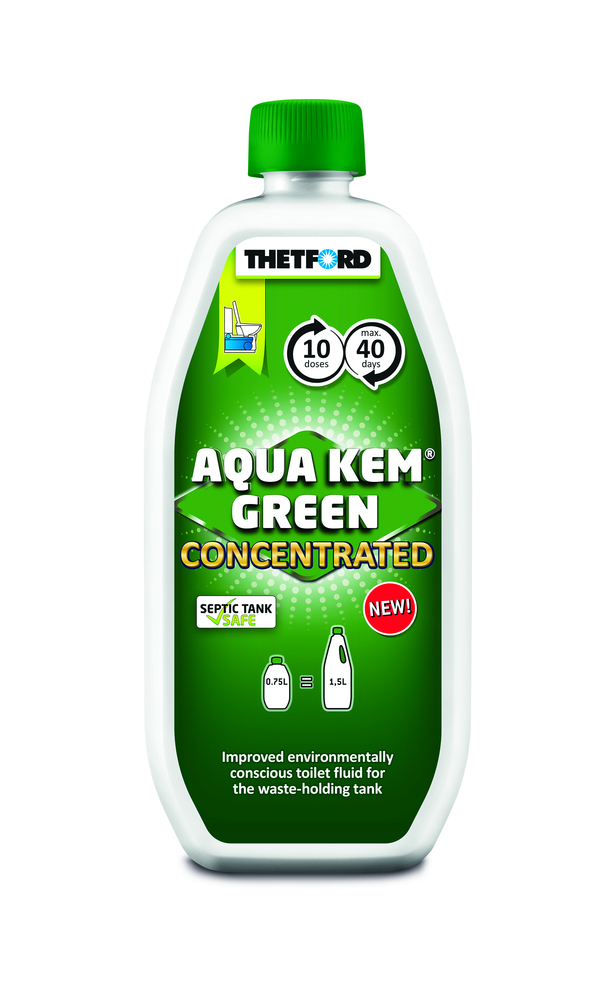 Aqua Kem Green Concentré 750 ml, liquéfiant WC chimique pour l'entretien des fosses septiques et toilettes de véhicules de loisirs.