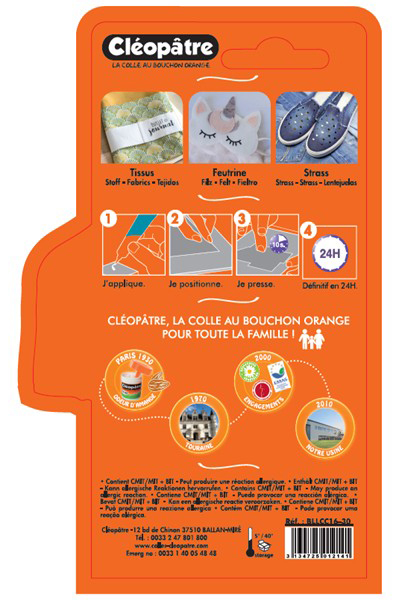 Cléopâtre Colle Textile Cléo'Tech Tube 30 g