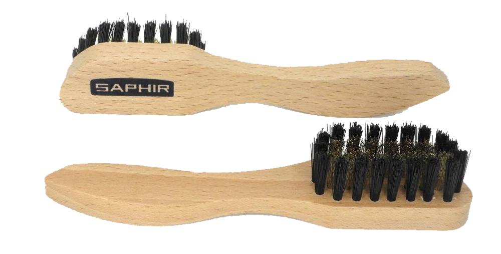 Brosse de nettoyage pour cuir avec poils en laiton de 16 cm