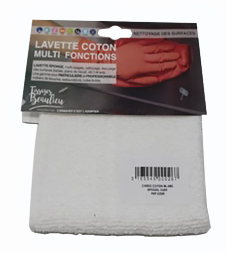 Épongette blanche douce 100% coton pour le nettoyage et l'entretien du cuir, 32x32 cm