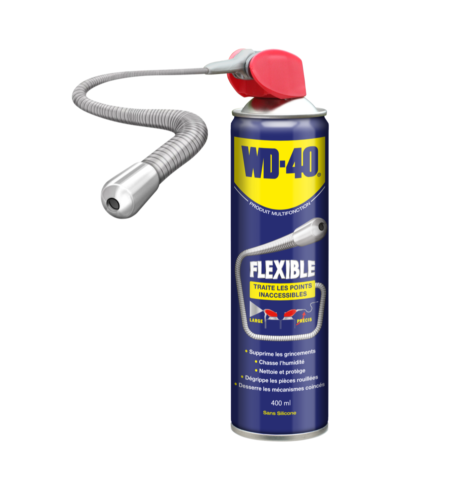WD-40 Produit Multifonction Flexible 400 ml en spray avec tube diffuseur souple