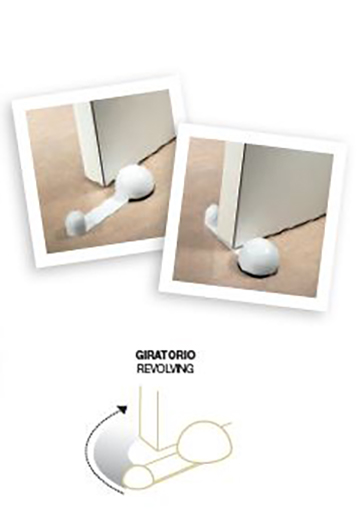 Butée Arrêt de Porte Rotatif Adhésif Blanc Ø40 mm