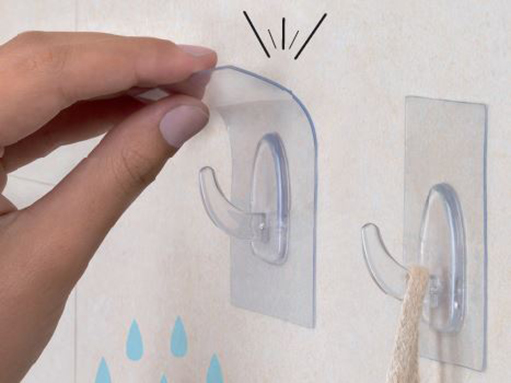 Crochet Adhésif Réutilisable Petit Modèle Transparent