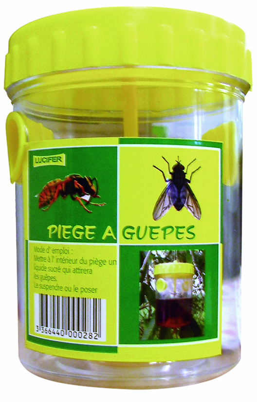 Piège à guêpes en plastique réutilisable, pour la protection des espaces extérieurs comme le jardin ou la terrasse.
