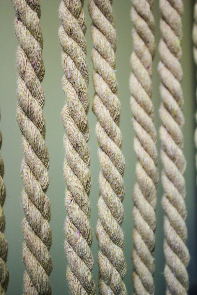 Rideau de Porte Cordage Écru 90 x 200 cm Coton Tressé