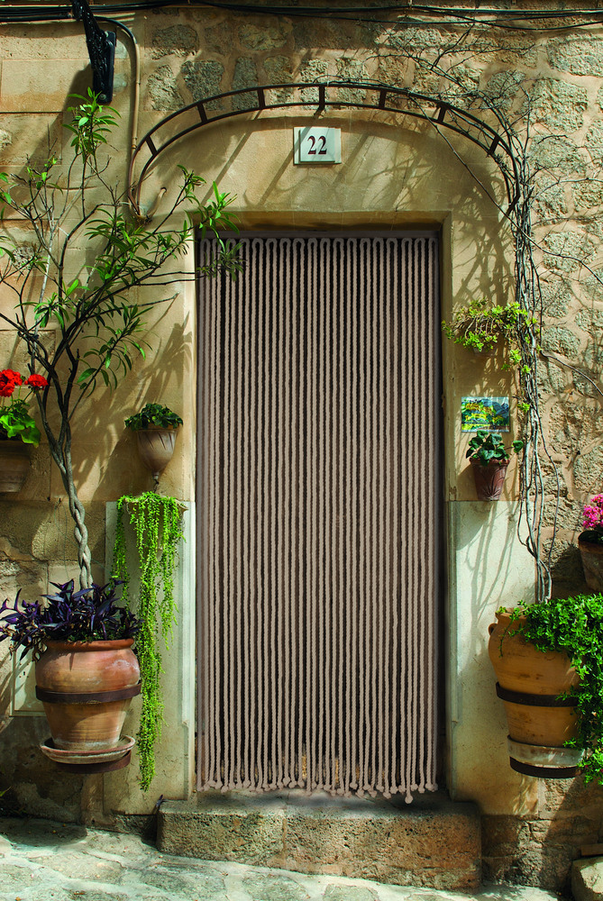 Rideau de Porte Cordage Écru 90 x 200 cm Coton Tressé