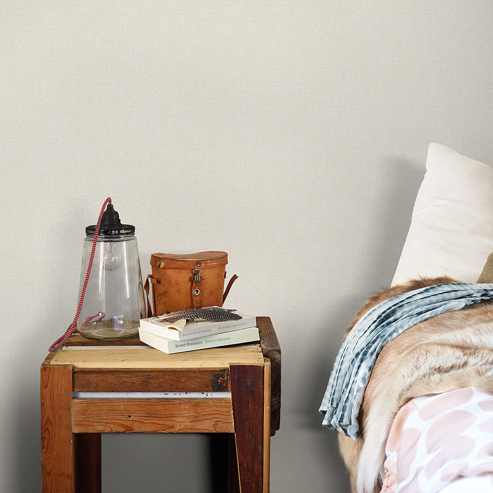 JF1302 Vinyle Grainé sur Intissé Uni Lin Beige