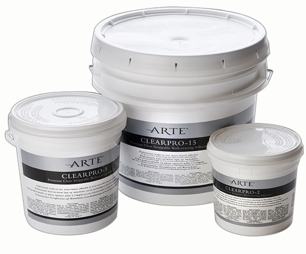 Colle à tapisser Clearpro en pot prête à l'emploi pour collage de papiers peints et revêtements muraux.