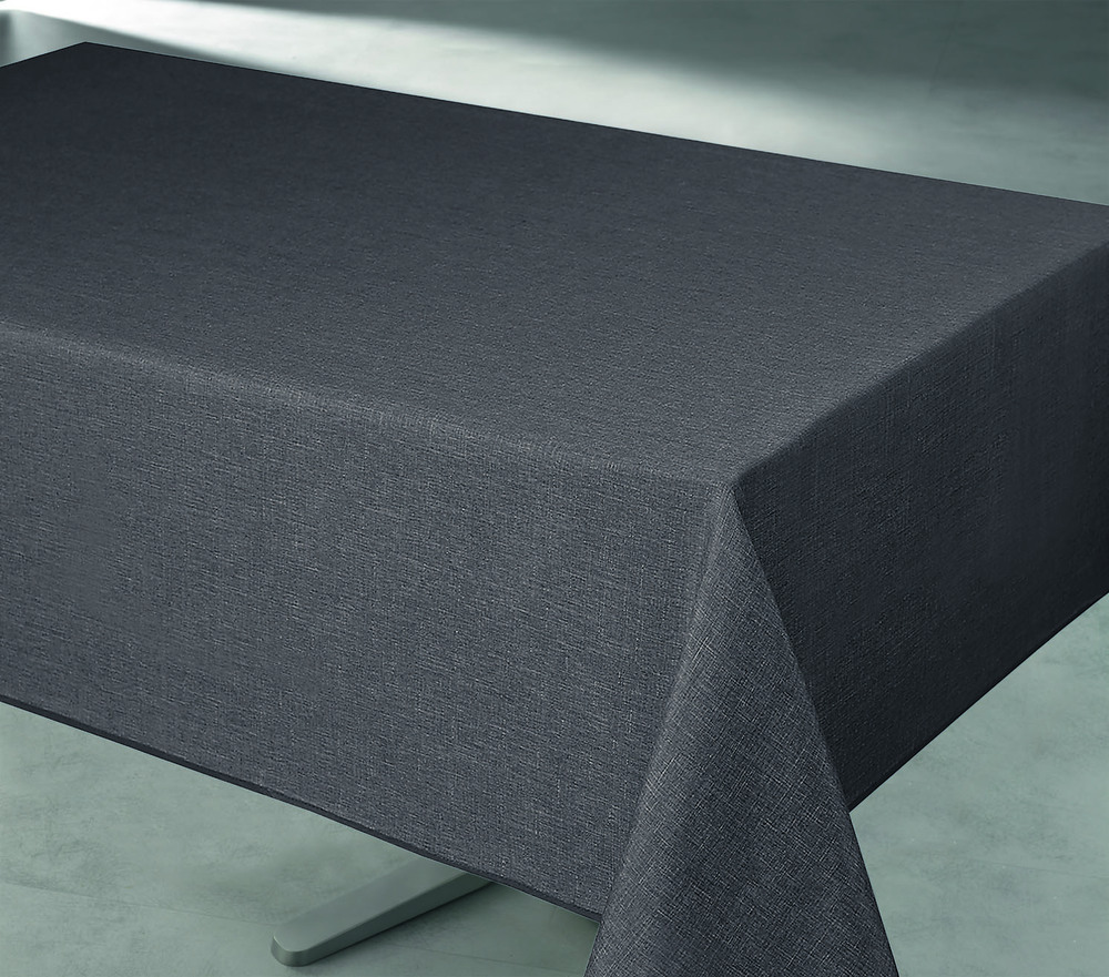 Nappe polyester tissage anthracite 140 x 240 cm sur cintre