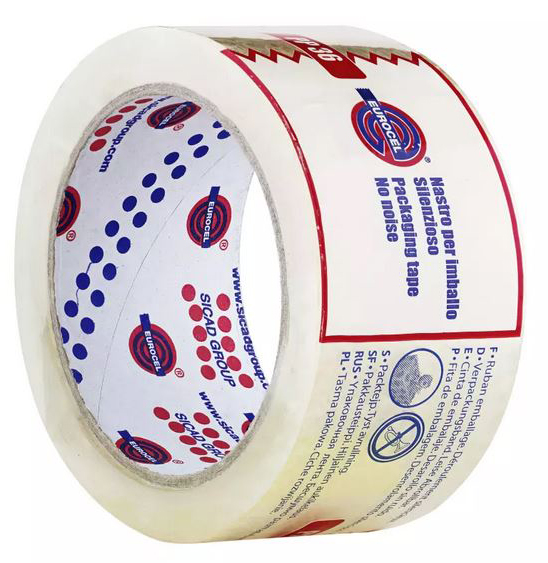 Rouleau de ruban adhésif d'emballage transparent en polypropylène 50 mm x 66 m pour la fermeture sécurisée des colis.