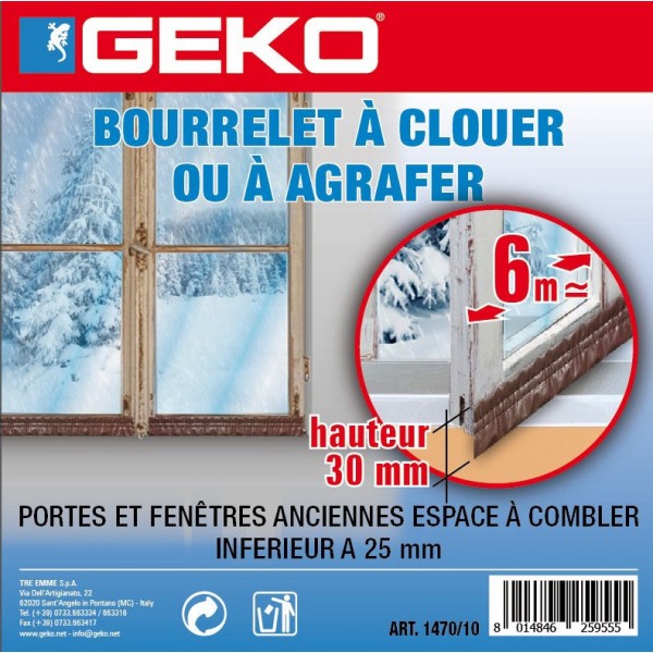 Bourrelet à Clouer ou Agrafer 30 mm x 6 m