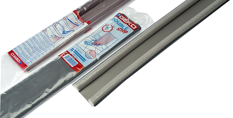 Bourrelet Double Boudins gris de 95 cm pour l'isolation thermique des portes et fenêtres et bloquer les courants d'air.