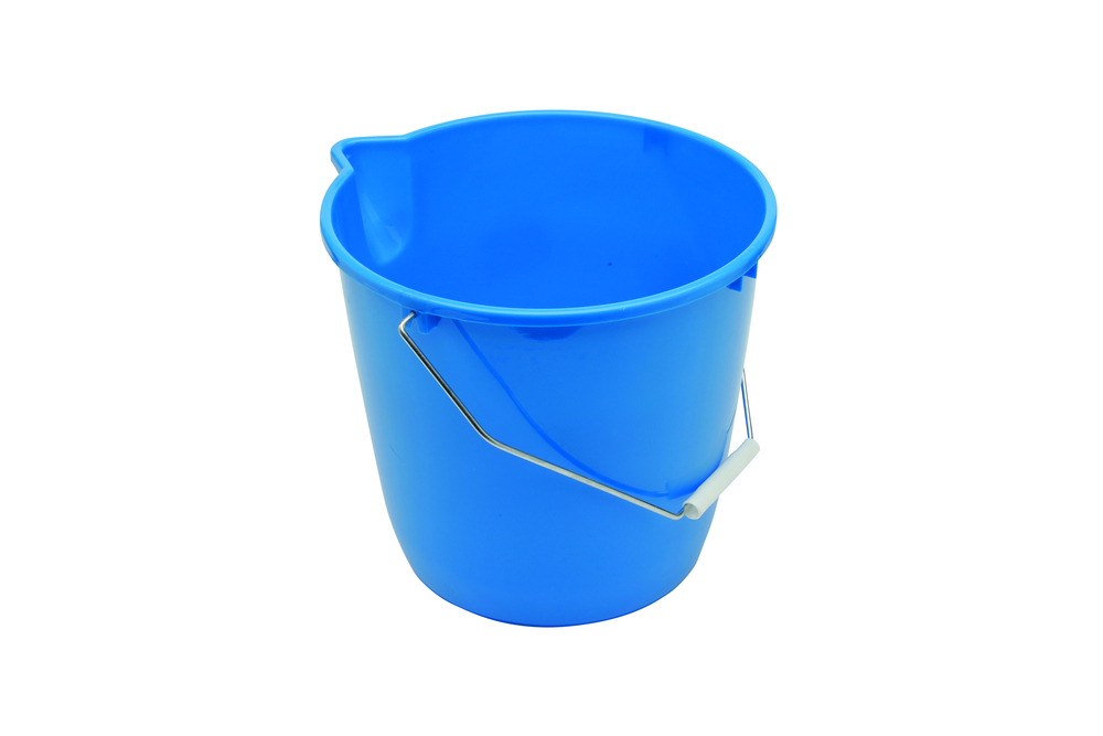Seau rond 12 litres en plastique pour le nettoyage domestique avec anse