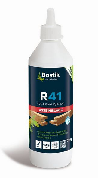 Colle vinylique bois R41 750 g pour assemblage, forte adhérence et séchage rapide