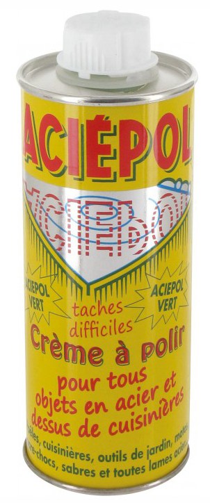 Brillant abrasif Aciépol Vert pour l'entretien et le nettoyage des métaux, flacon de 250 ml