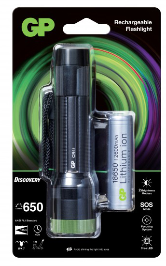 Torche rechargeable GP Discovery Ursa CR41 avec éclairage LED puissant