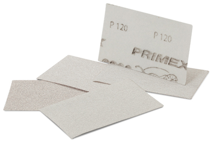 Feuille abrasive Garnissant LR590 Autoclean 72x123 mm, lot de 10, pour ponçage professionnel du bâtiment.