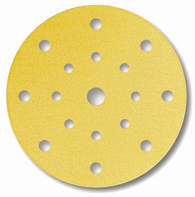 Disque abrasif 17 trous Oxalight PU414 de 225 mm pour ponceuse, lot de 25