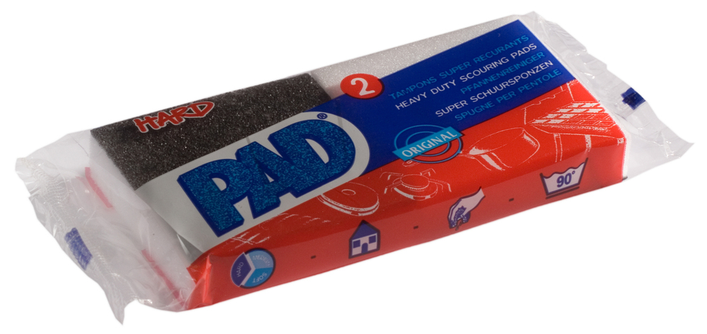 Tampons Super Récurants sur Éponge Synthétique Lot de 2 avec face grattante pour nettoyage intensif