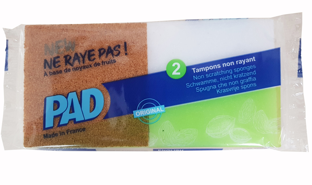 Lot de 2 tampons abrasifs végétaux pour le ménage écologique