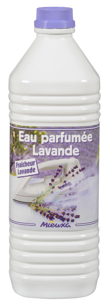 Bouteille d'eau déminéralisée parfumée à la lavande 1L pour fer à repasser et centrale vapeur