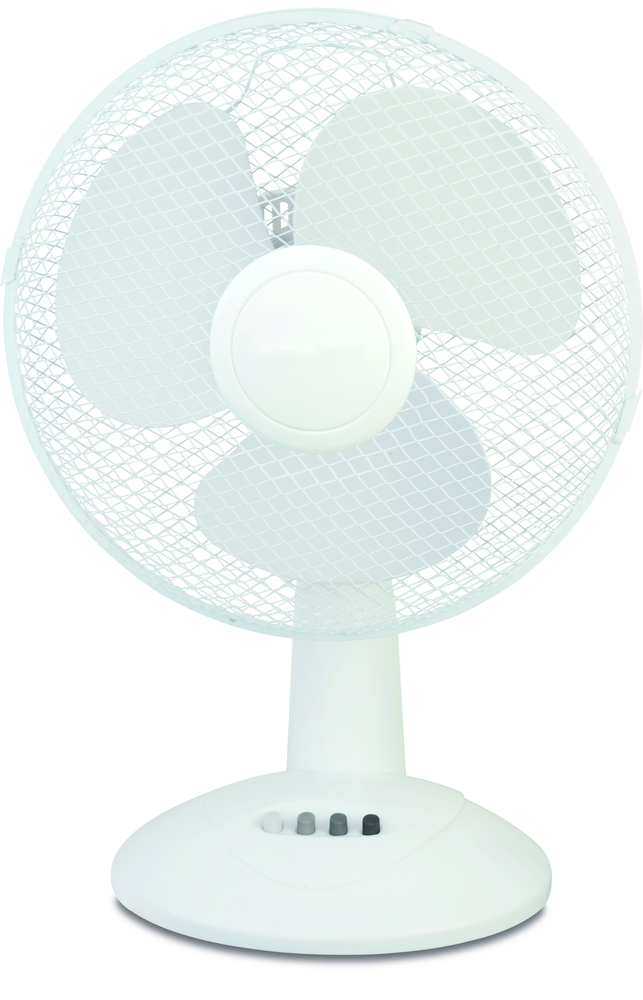 Ventilateur de table blanc 45W, diamètre 30 cm, avec fonction d'oscillation