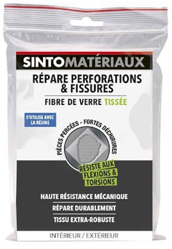Tissu fibre de verre tissée Sintomatériaux 0.5 m² pour réparation marine et renfort avec résine