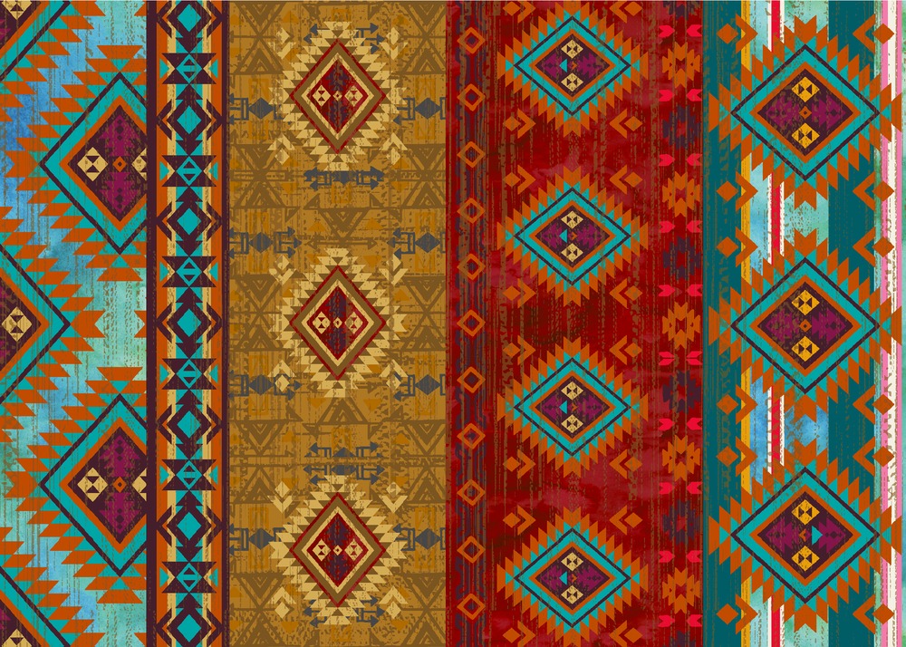 Tapis d'accueil Création Antik Kelim Full Color 50 x 70 cm avec motifs géométriques et couleurs vives