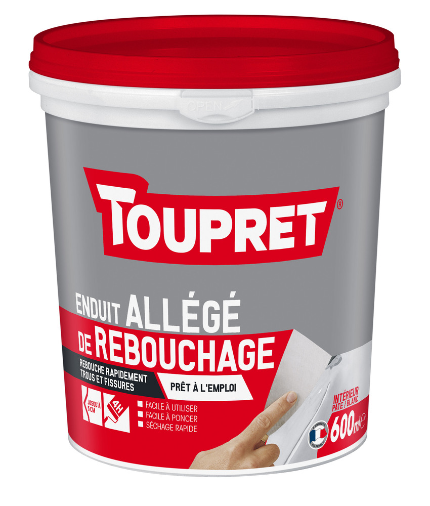 Enduit de Rebouchage Allégé Pâte 600 ml prêt à l'emploi pour fissures et trous intérieurs