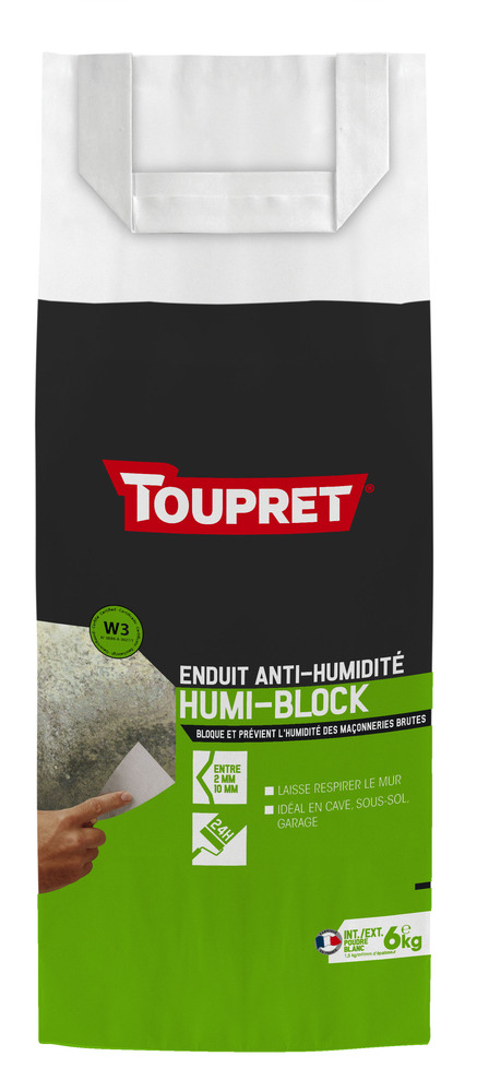 Enduit Anti-Humidité Humi-Block Poudre 6 kg pour rebouchage intérieur multi-usages