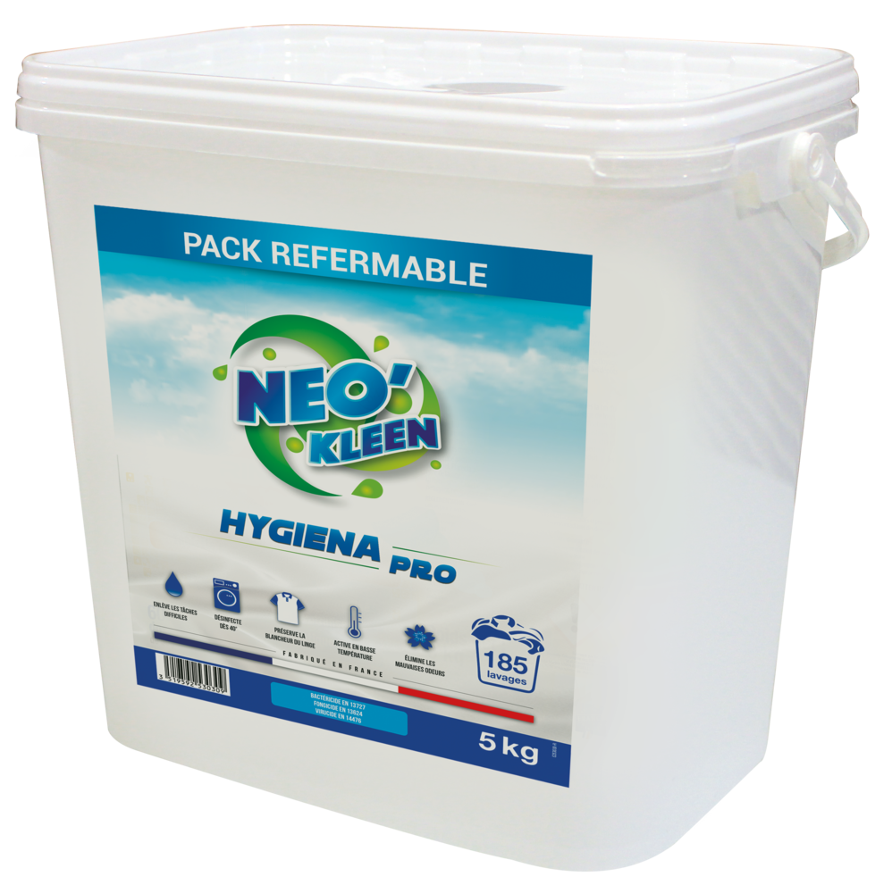 Lessive détachante désinfectante Hygiena Pro en bidon de 5 kg