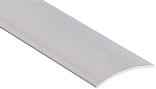 Seuil demi bombé adhésif en inox brossé 30mm pour jonction de revêtements de sol