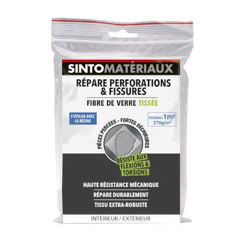 Sintomatériaux Tissu Fibre de Verre Tissée 1 m² pour réparation marine et résines