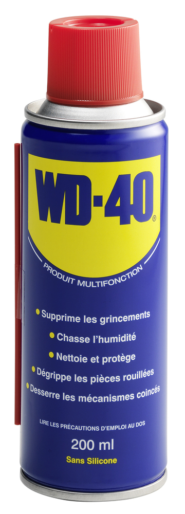 Bombe aérosol WD40 Multifonction 200 ml pour entretien, lubrification et dégrippage