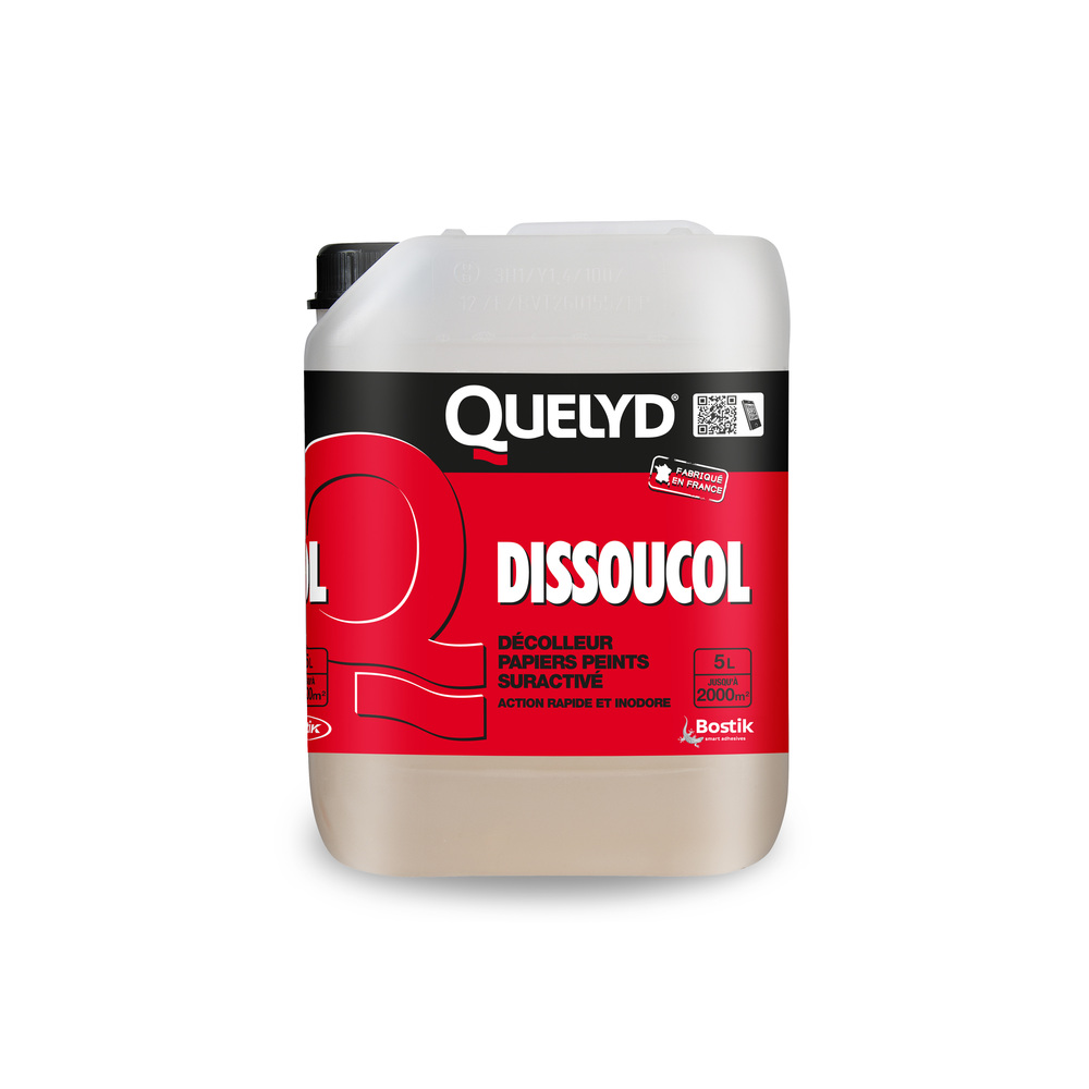 Décolleur de colle Quelyd Dissoucol 5L pour papiers peints et revêtements muraux