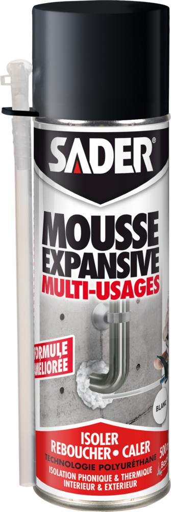 Bombe aérosol de Mousse Expansive Polyuréthane Multi-Usage 500 ml pour étanchéité et isolation