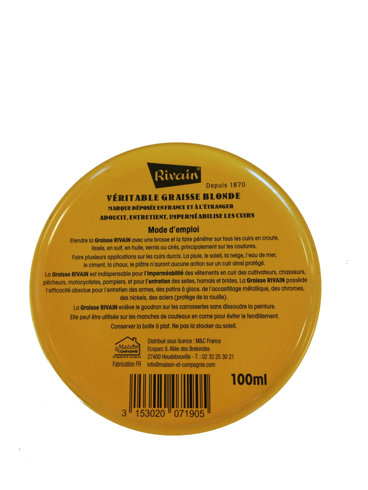 Graisse Blonde Véritable Boite de 100 ml