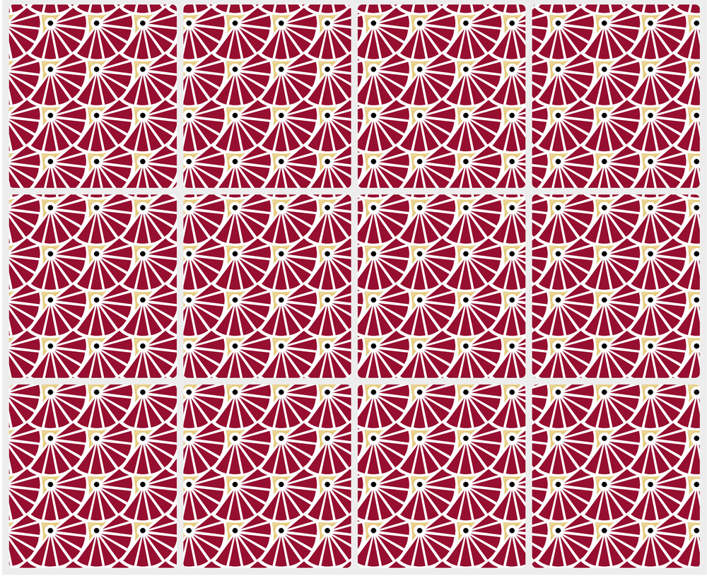 Carrelage adhésif mural 3D Manon rouge, avec effet relief