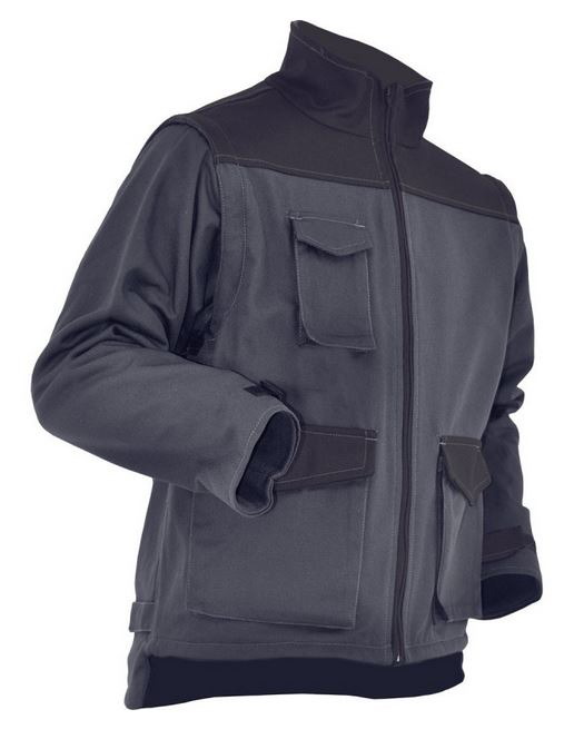 Blouson de travail à manches amovibles, coloris gris/anthracite, robuste et polyvalent