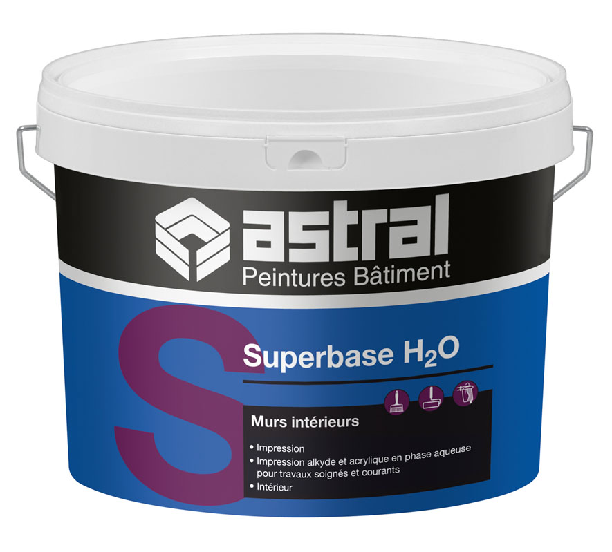 Base à teinter aqueuse Superbase H2O, primaire d'accrochage pour murs intérieurs.