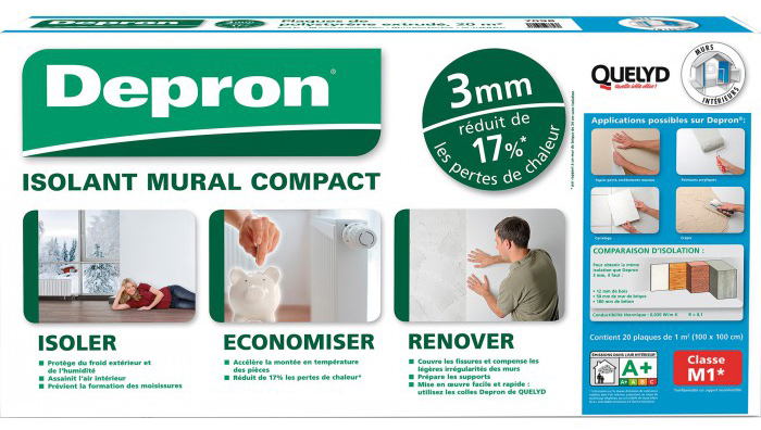 Plaques d'isolation murale thermique Dépron Quelyd 3 mm blanches, lot de 20