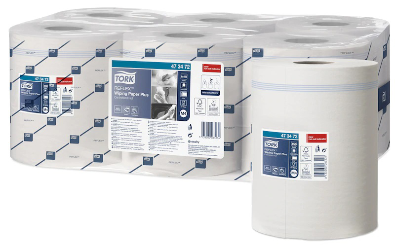 Papier d'Essuyage Tork Reflex Lot de 6 Rouleaux, blanc et ultra absorbant
