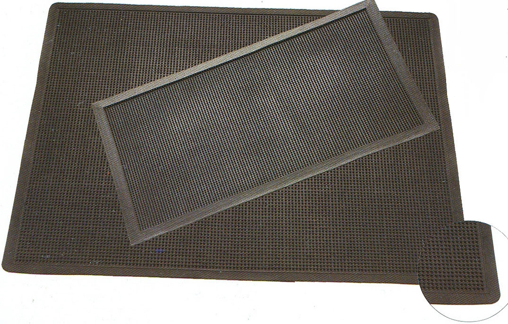 Lot de 10 tapis gratte-pieds à picots en caoutchouc noir 40 x 60 cm, robustes pour l'extérieur.