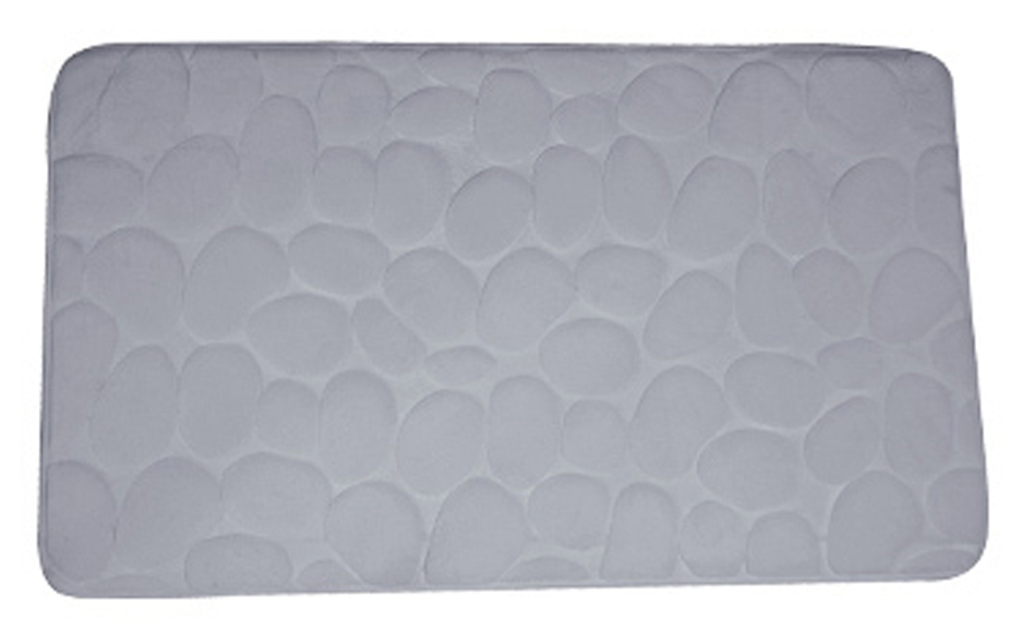 Tapis de bain galet en microfibre gris 50 x 80 cm, ultra-absorbant et antidérapant pour salle de bain