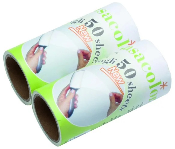 Recharge adhésive pour rouleau anti-peluches, lot de 2x50 feuilles