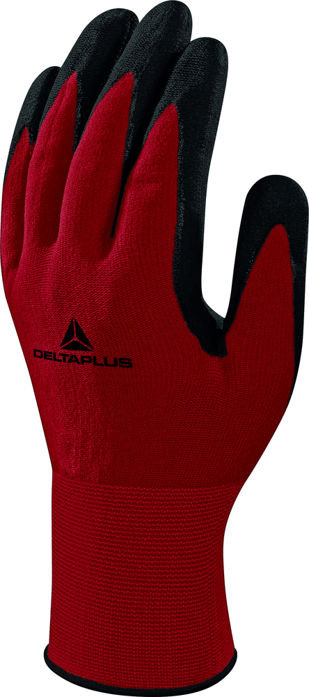 Paire de gants de bricolage rouges Extragrip en tricot polyamide spandex pour une adhérence optimale, présentée sur carte.